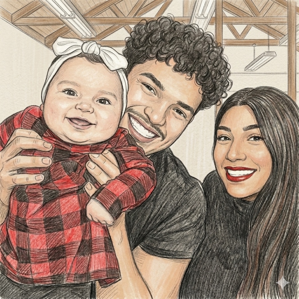 Zayda's family smiling together